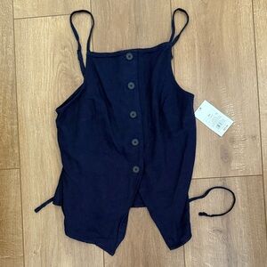 a new day Navy Button Down Tank Top